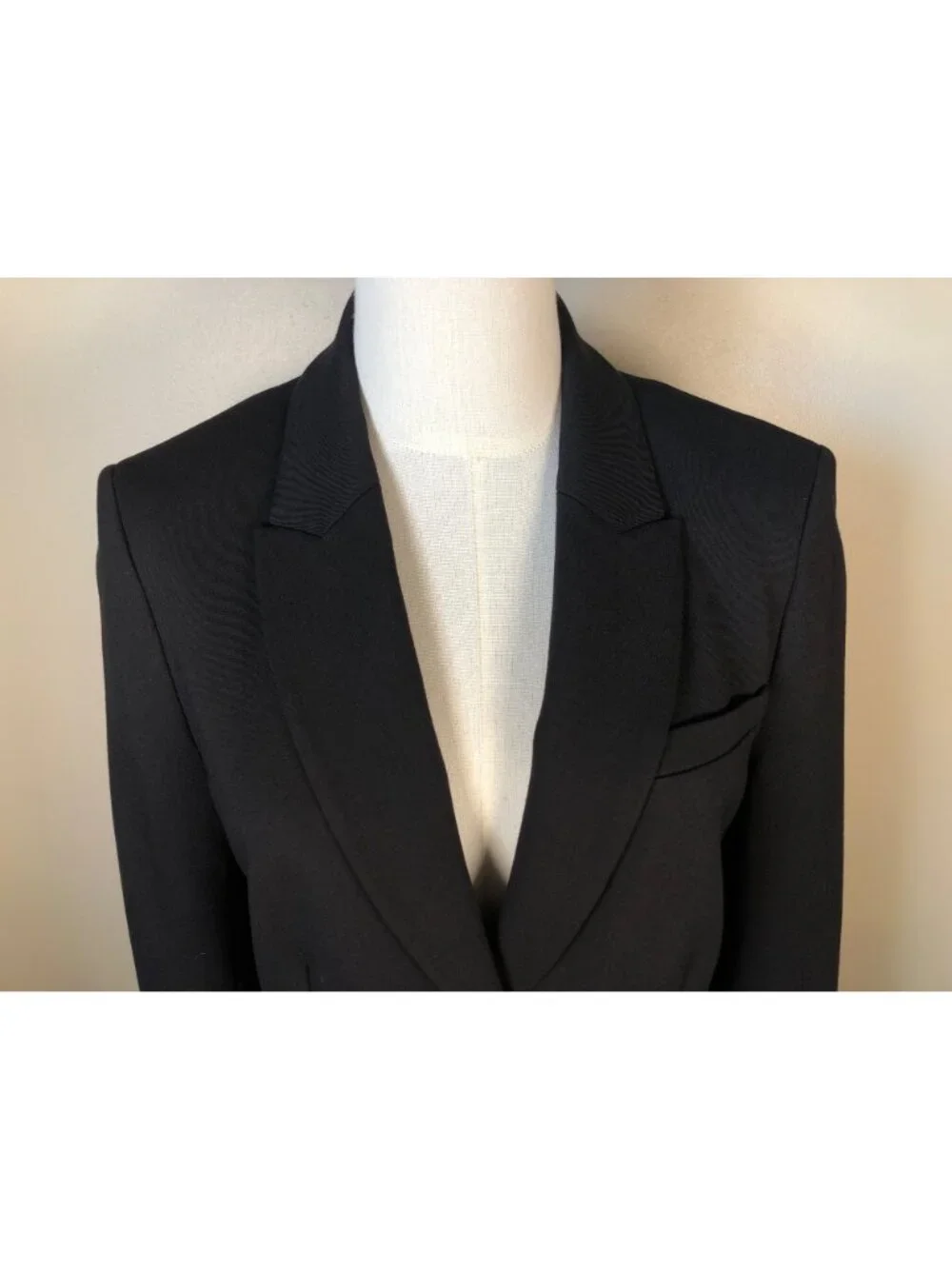 Boden WE545 Marylebone Ponte Blazer Black Stretch Tailored Polka Dot Lining Sz 8